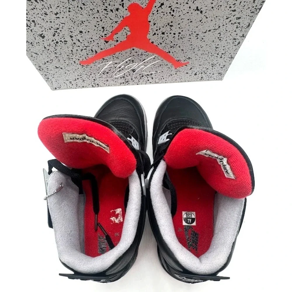 Nike Air Jordan 4 Retro GS Bred Reimagined Black Red 2024 7Y US 7Y w/ Box